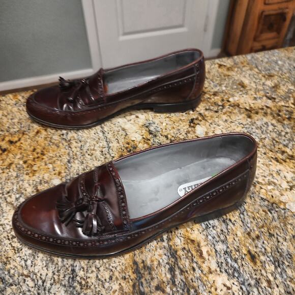 BALLY Switzerland Brown Tassel Leather Loafers Size 9D Made in Italy main image 9